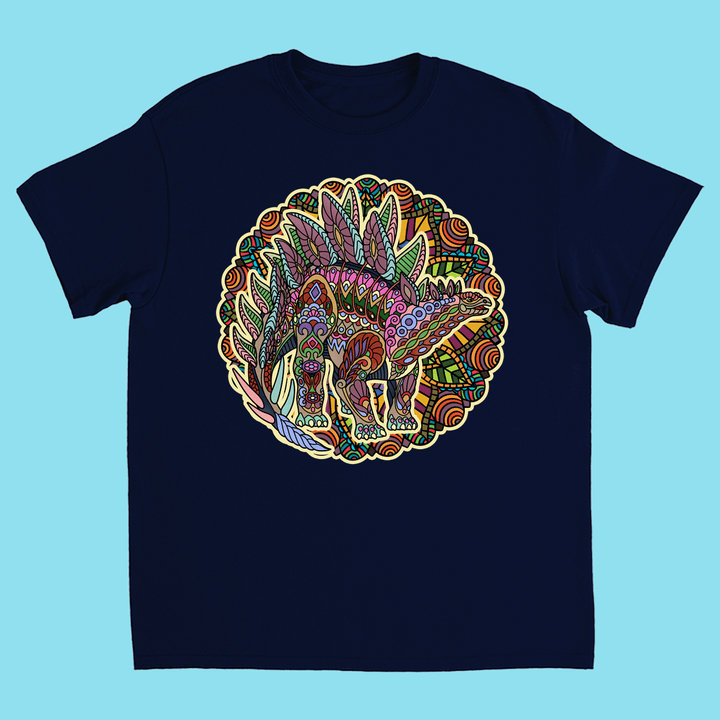 Kids Stegosaurus Mandala T-Shirt | Jurassic Studio