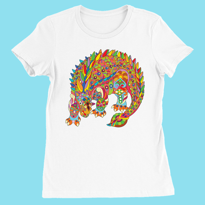 Women Ankylosaurus Zentangle T-Shirt | Jurassic Studio