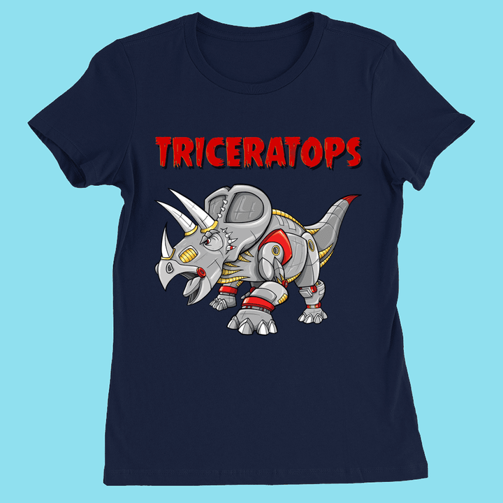 Women Robot Triceratops T-Shirt | Jurassic Studio