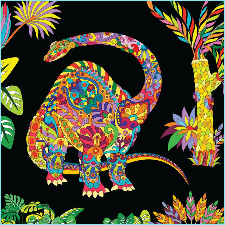 Brontosaurus Zentangle Poster | Jurassic Studio
