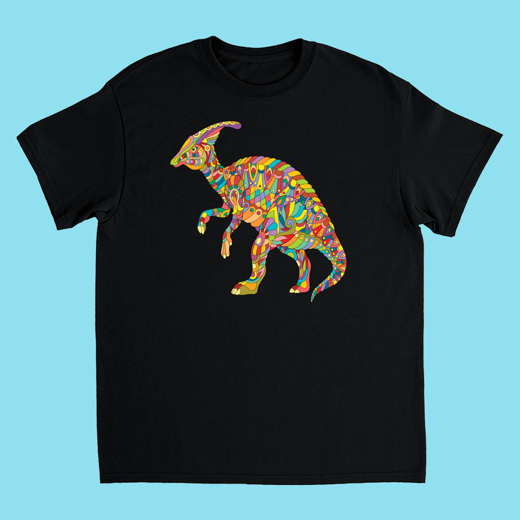 Kids Hadrosaur Zentangle T-Shirt | Jurassic Studio