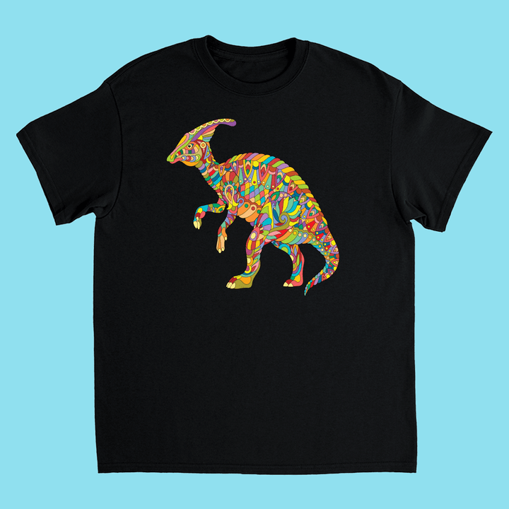 Kids Hadrosaur Zentangle T-Shirt | Jurassic Studio