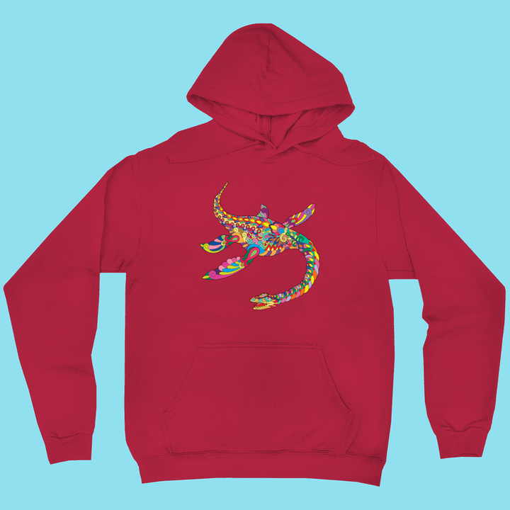 Men Plesiosaurus Zentangle Hoodie | Jurassic Studio