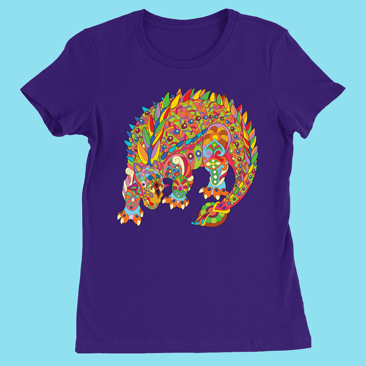 Women Ankylosaurus Zentangle T-Shirt | Jurassic Studio