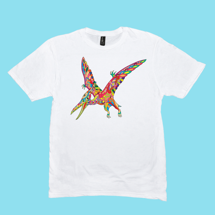 Men Pterodactyl Zentangle T-Shirt | Jurassic Studio