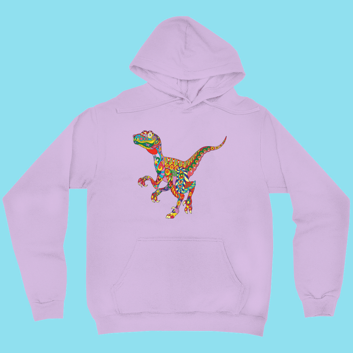 Men Velociraptor Zentangle Hoodie | Jurassic Studio
