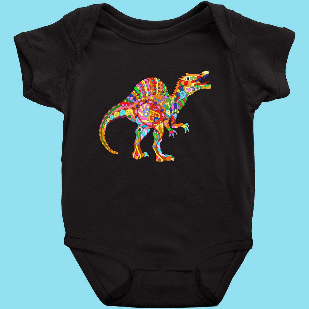 Toddler Spinosaurus Zentangle Onesie | Jurassic Studio