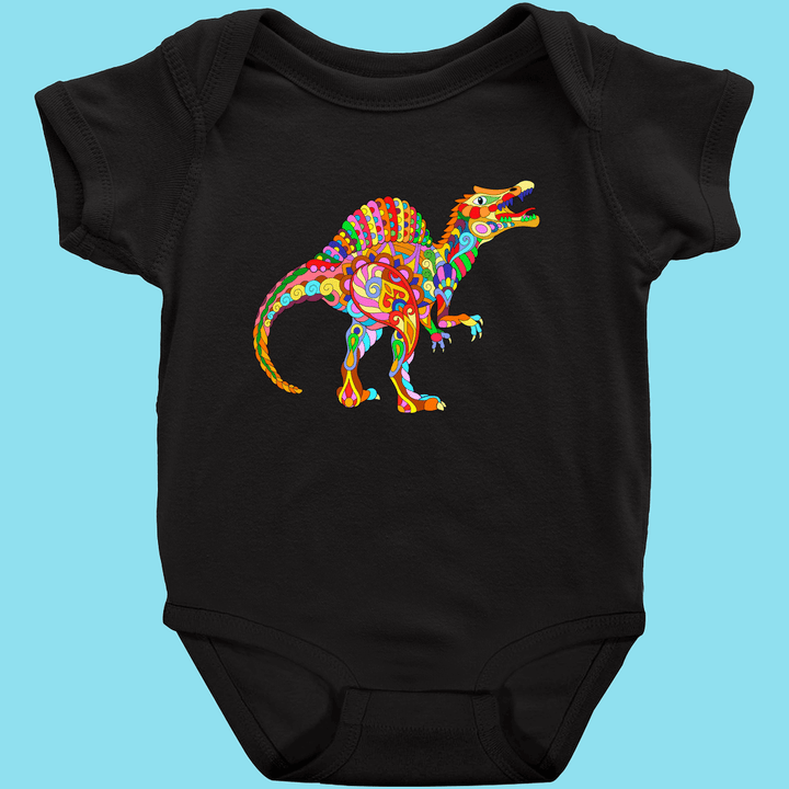 Toddler Spinosaurus Zentangle Onesie | Jurassic Studio