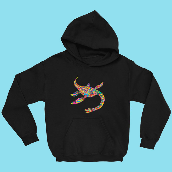 Kids Plesiosaurus Zentangle Hoodie | Jurassic Studio