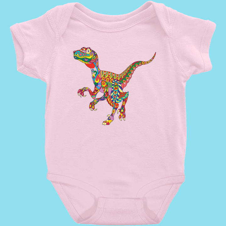 Toddler Velociraptor Zentangle Onesie | Jurassic Studio