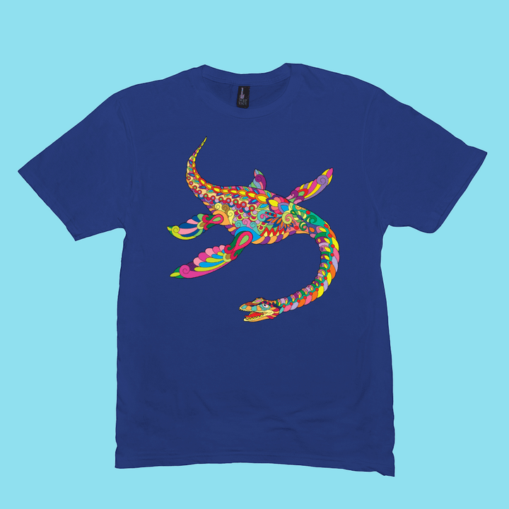 Men Plesiosaurus Zentangle T-Shirt | Jurassic Studio