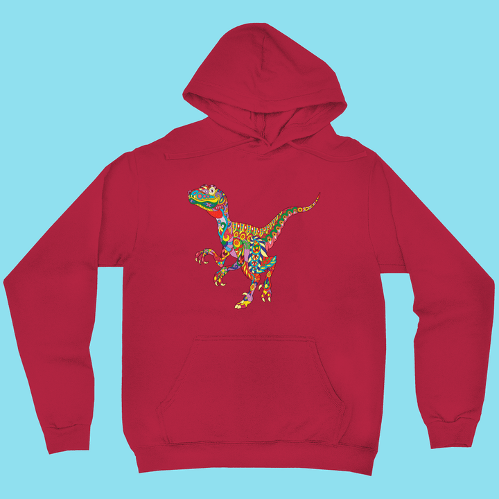 Men Velociraptor Zentangle Hoodie | Jurassic Studio