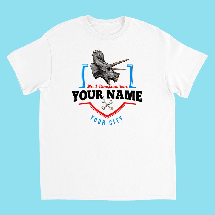 N.1 Triceratops Fan Custom Kids T-Shirt | Jurassic Studio