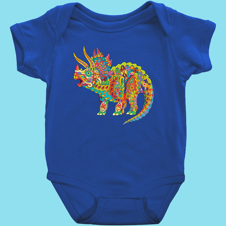 Toddler Triceratops Zentangle Onesie | Jurassic Studio