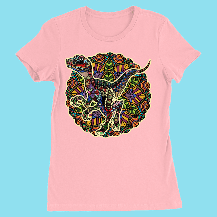 Women Velociraptor Mandala T-Shirt | Jurassic Studio