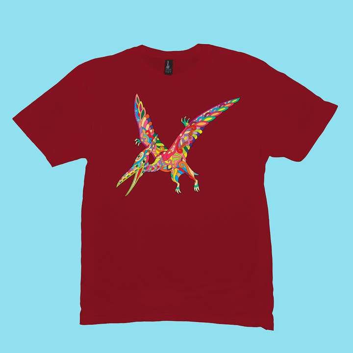 Men Pterodactyl Zentangle T-Shirt | Jurassic Studio
