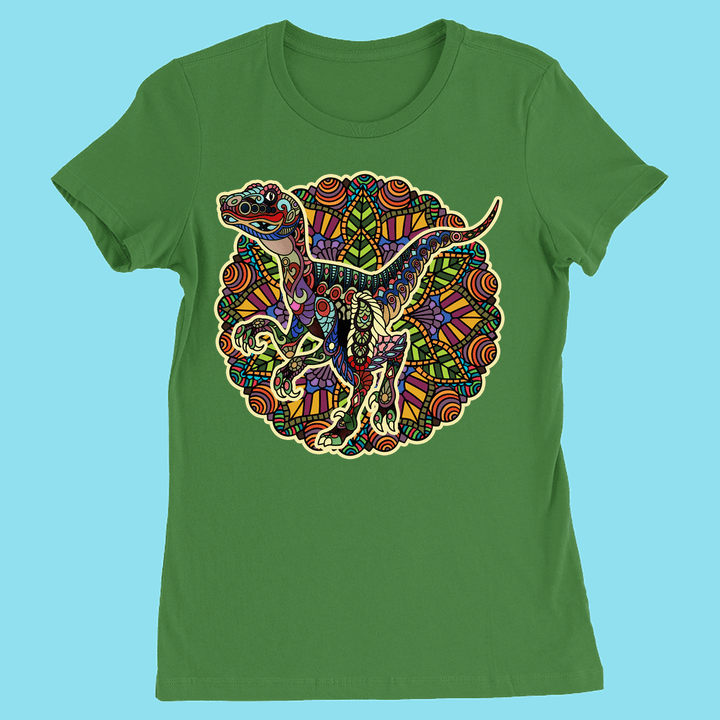 Women Velociraptor Mandala T-Shirt | Jurassic Studio