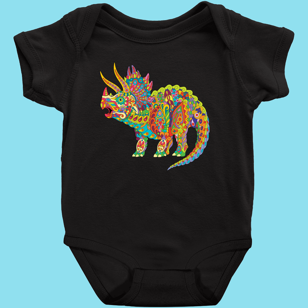 Toddler Triceratops Zentangle Onesie | Jurassic Studio