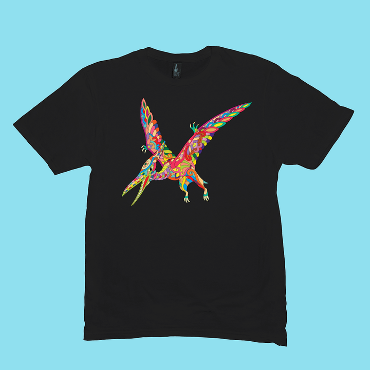 Men Pterodactyl Zentangle T-Shirt | Jurassic Studio