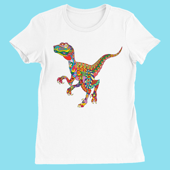 Women Velociraptor Zentangle T-Shirt | Jurassic Studio