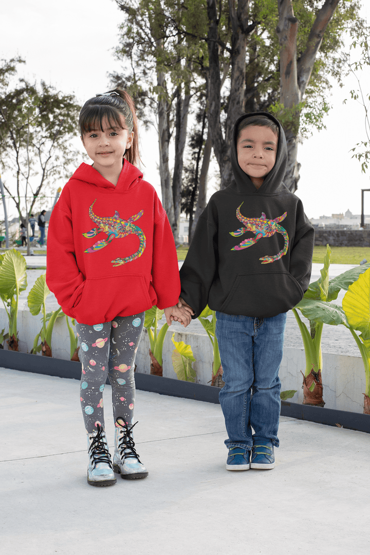Kids Plesiosaurus Zentangle Hoodie | Jurassic Studio