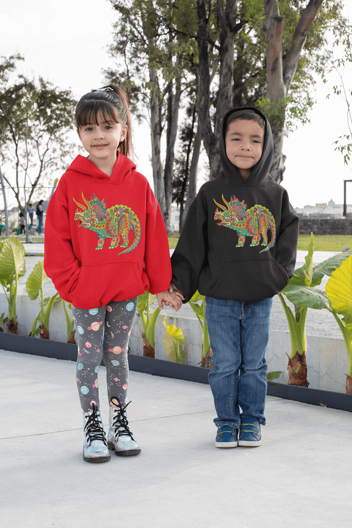 Kids Triceratops Zentangle Hoodie | Jurassic Studio