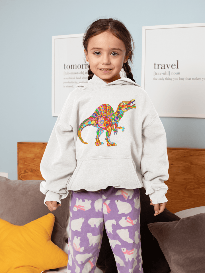 Kids Spinosaurus Zentangle Hoodie | Jurassic Studio