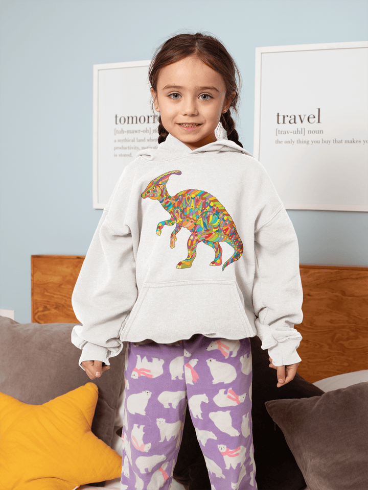 Kids Hadrosaur Zentangle Hoodie | Jurassic Studio