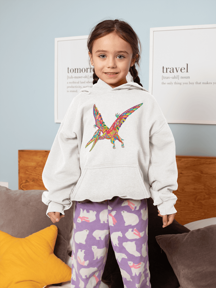 Kids Pterodactyl Zentangle Hoodie | Jurassic Studio