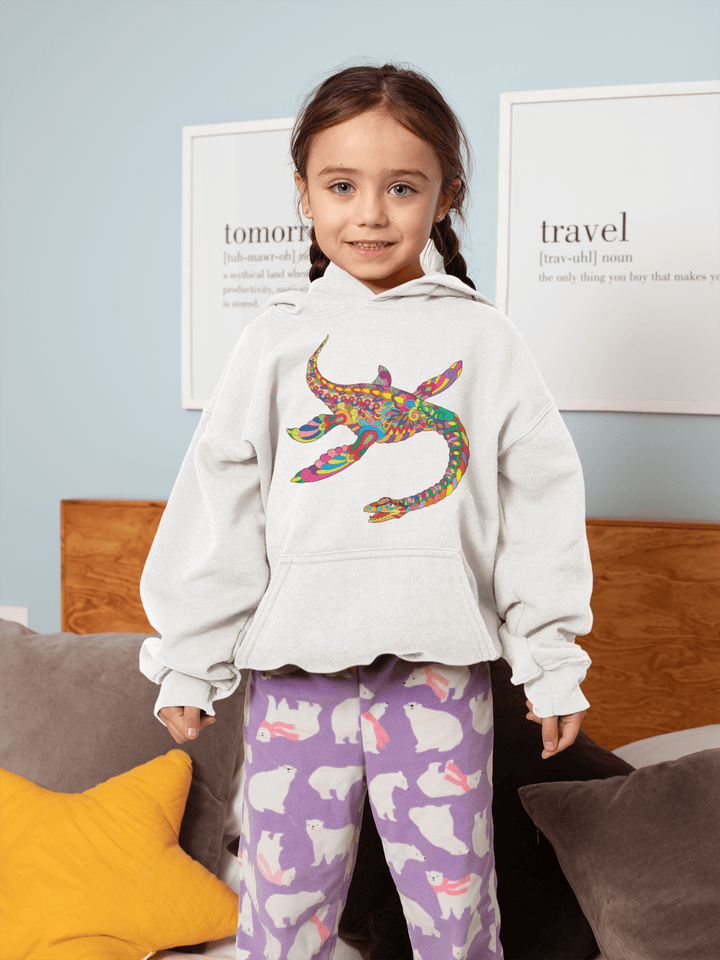 Kids Plesiosaurus Zentangle Hoodie | Jurassic Studio