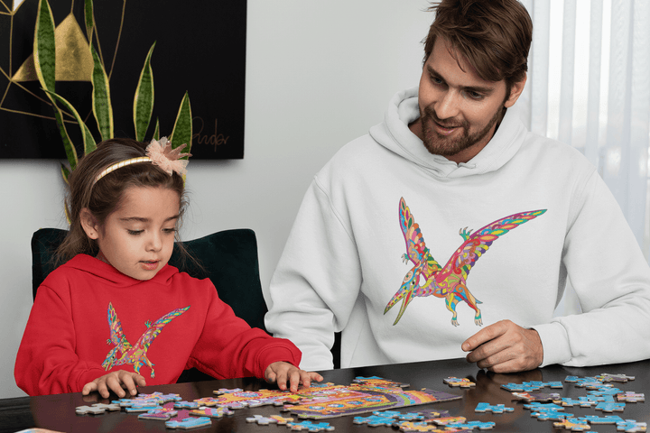 Men Pterodactyl Zentangle Hoodie | Jurassic Studio
