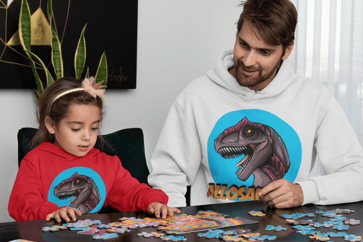 Men Allosaurus Head Hoodie | Jurassic Studio