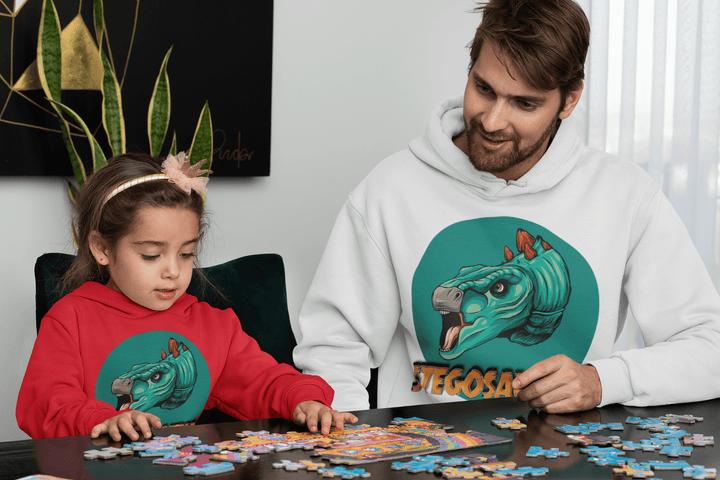 Men Stegosaurus Head Hoodie | Jurassic Studio