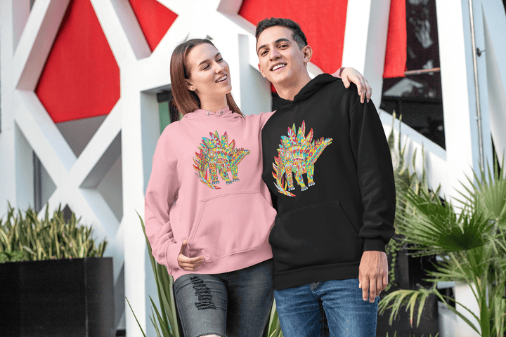 Men Stegosaurus Zentangle Hoodie | Jurassic Studio