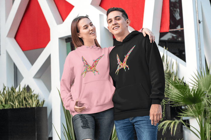 Men Pterodactyl Zentangle Hoodie | Jurassic Studio