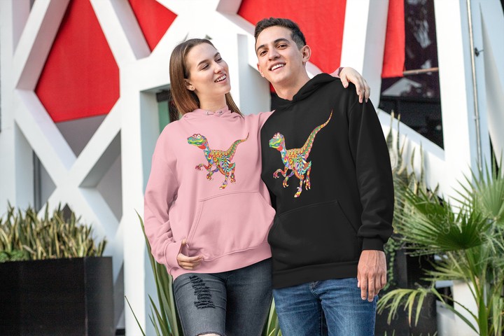 Men Velociraptor Zentangle Hoodie | Jurassic Studio