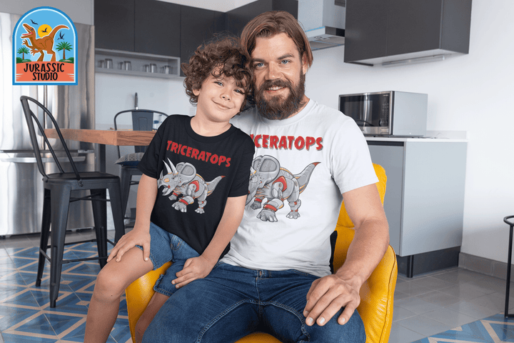 Men Robot Triceratops T-Shirt | Jurassic Studio