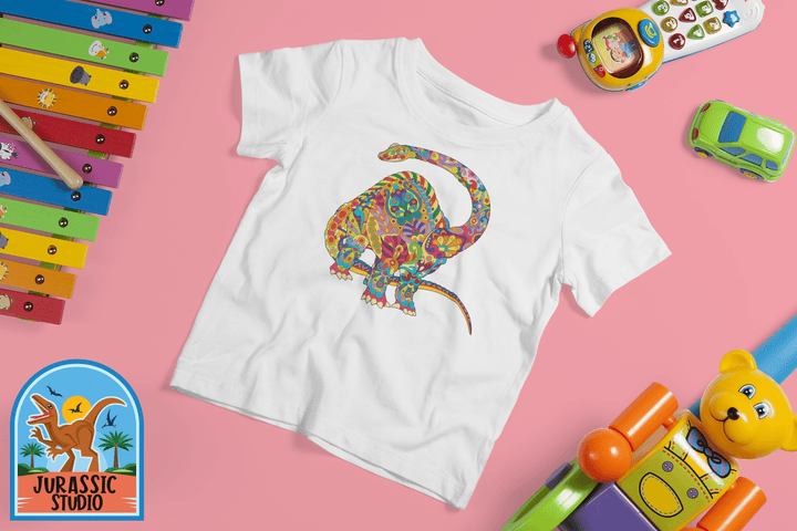 Toddler Brontosaurus Zentangle T-Shirt | Jurassic Studio
