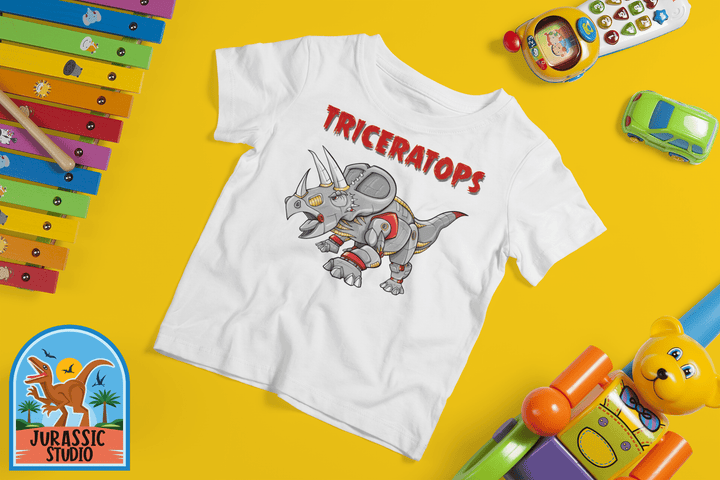 Toddler Robot Triceratops T-Shirt | Jurassic Studio