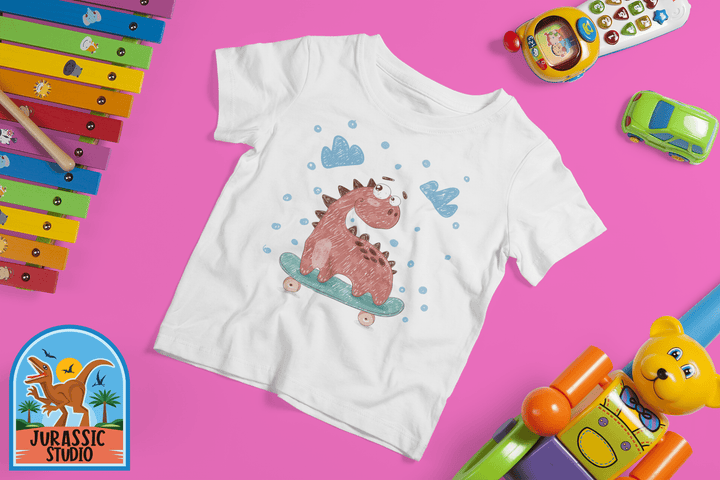 Toddler Baby Dino Skate T-Shirt | Jurassic Studio