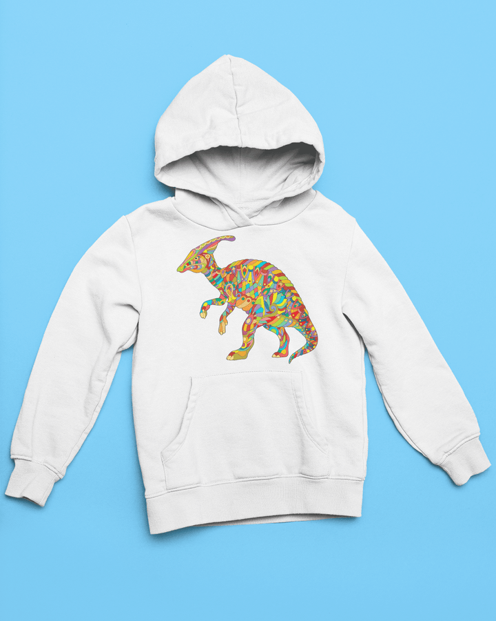 Kids Hadrosaur Zentangle Hoodie | Jurassic Studio