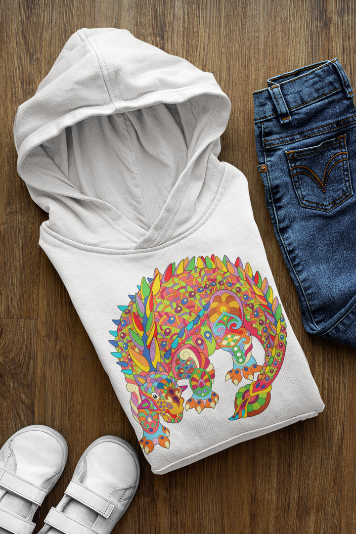 Kids Ankylosaurus Zentangle Hoodie | Jurassic Studio