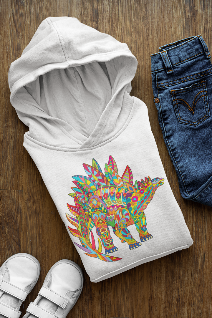 Kids Stegosaurus Zentangle Hoodie | Jurassic Studio