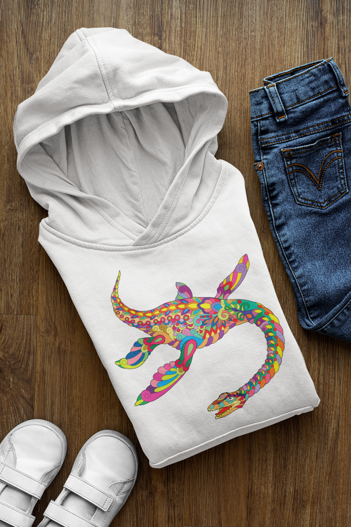 Kids Plesiosaurus Zentangle Hoodie | Jurassic Studio