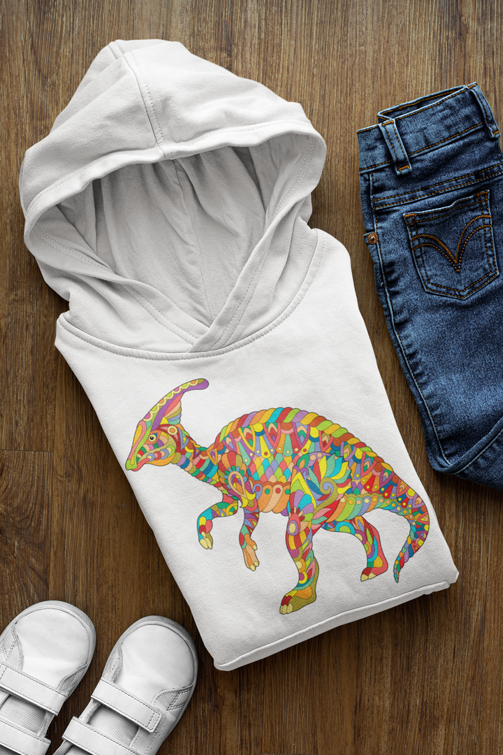 Kids Hadrosaur Zentangle Hoodie | Jurassic Studio