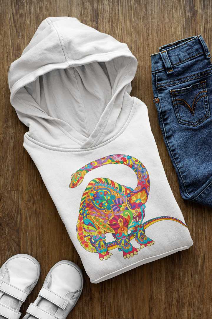 Kids Brontosaurus Zentangle Hoodie | Jurassic Studio