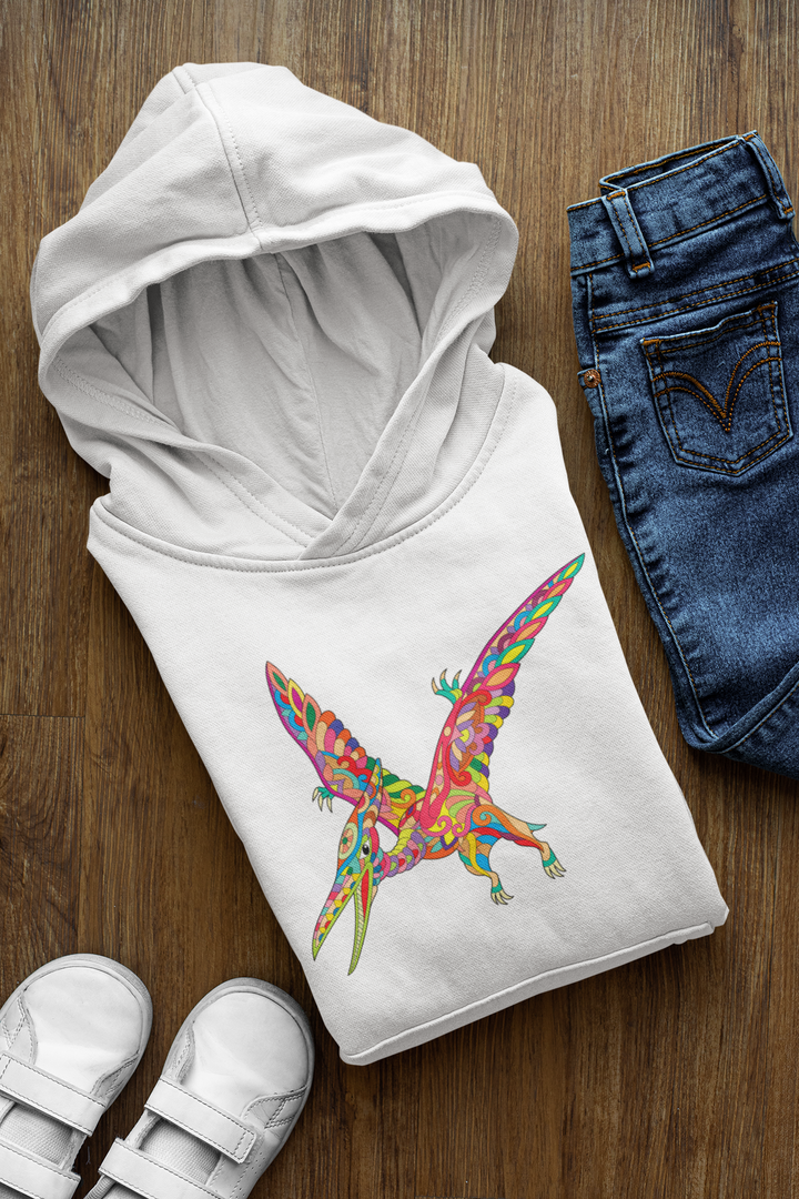 Kids Pterodactyl Zentangle Hoodie | Jurassic Studio