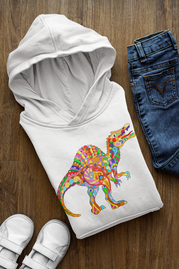 Kids Spinosaurus Zentangle Hoodie | Jurassic Studio