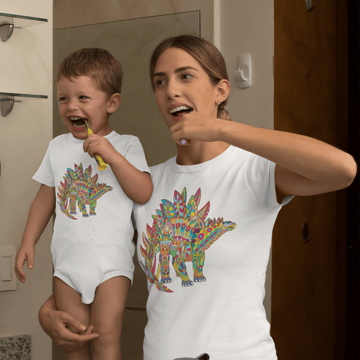 Toddler Stegosaurus Zentangle Onesie | Jurassic Studio