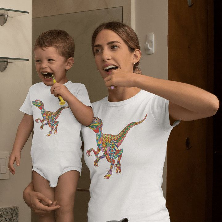 Toddler Velociraptor Zentangle Onesie | Jurassic Studio